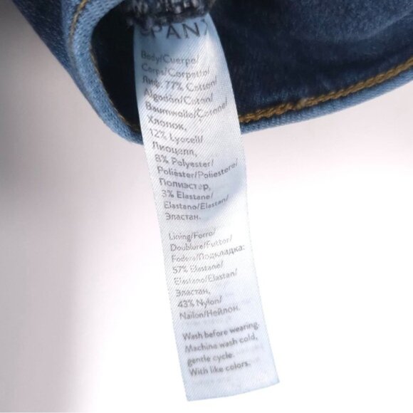 SPANX Distressed Ankle Skinny Raw Hem Pull on Legging Jeans 20203R Size LARGE - Picture 10 of 10